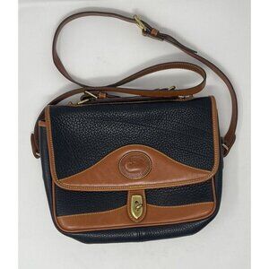 Vintage Dooney & Bourke All Weather Leather crossbody Shoulder Bag black brown